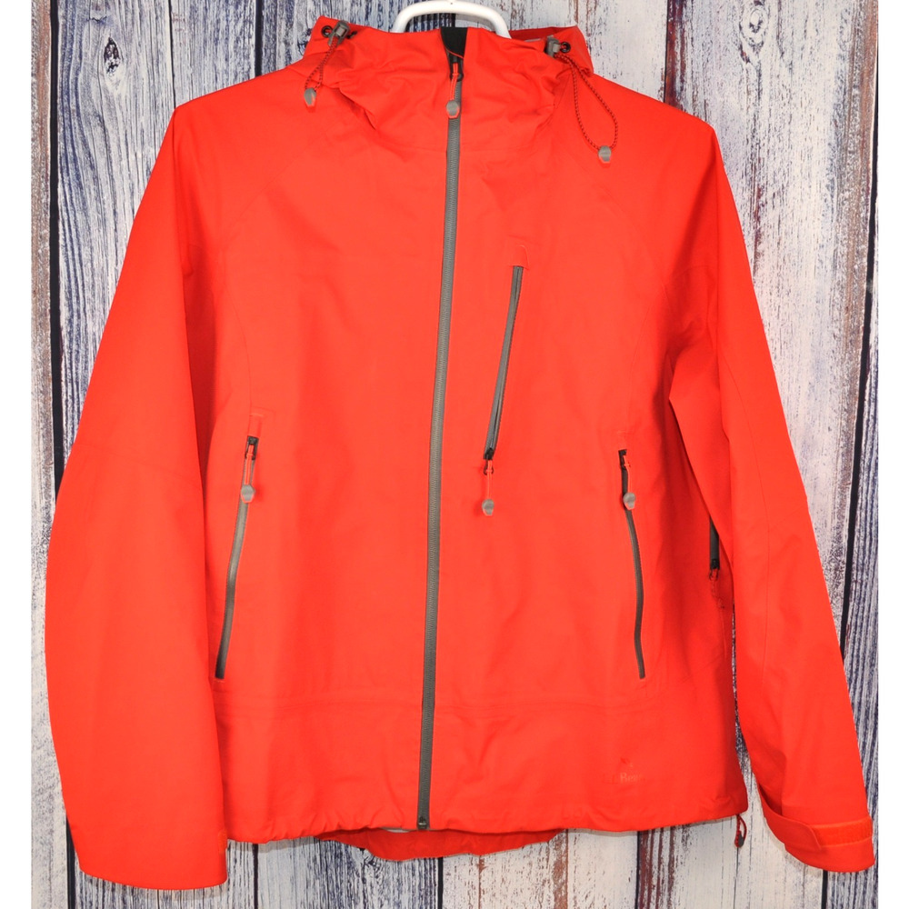 LL Bean Rain Jacket Misses Size XL Red Trail Model 291609 Waterproof Hooded